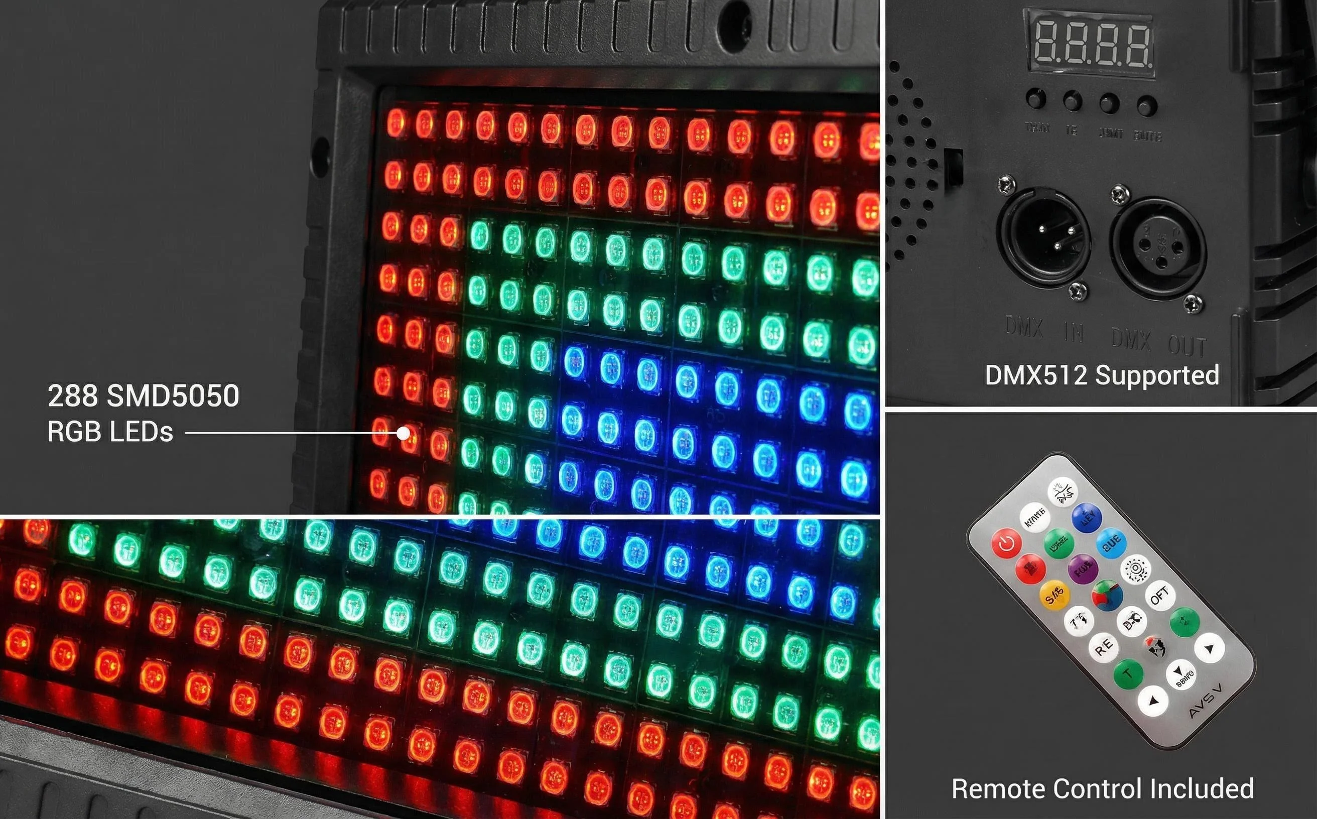 Wireless Control 60W Mni LED Lights Strobe RGB 3in1 Led lights dj48 Zone DMX Super Bright Dj Wash Strobe Stage Lighting Effects