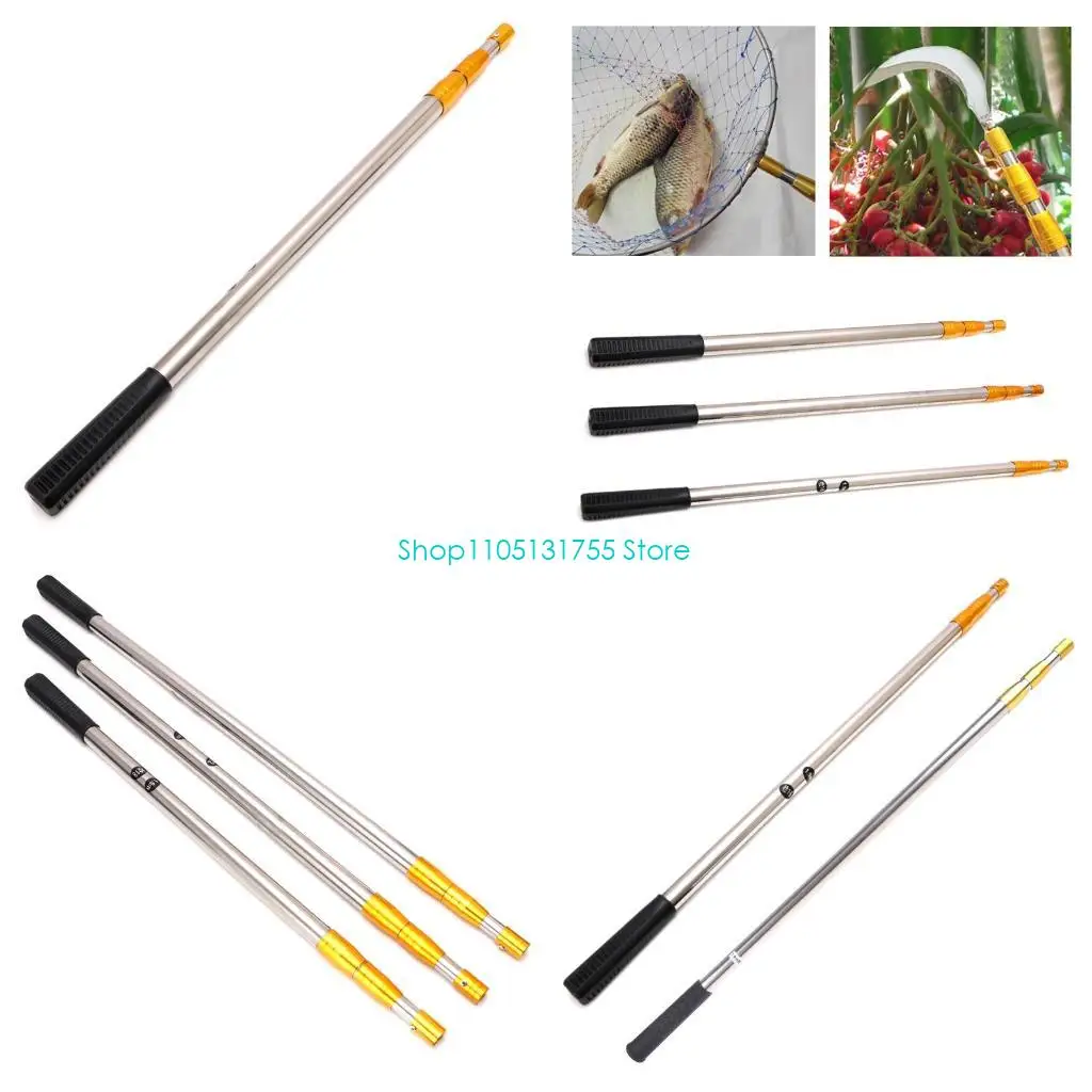

K0EF 1.5/1.7/1.9m for Head Ring Prong Spear Rod Fish Dip Net Telescopic Bar P