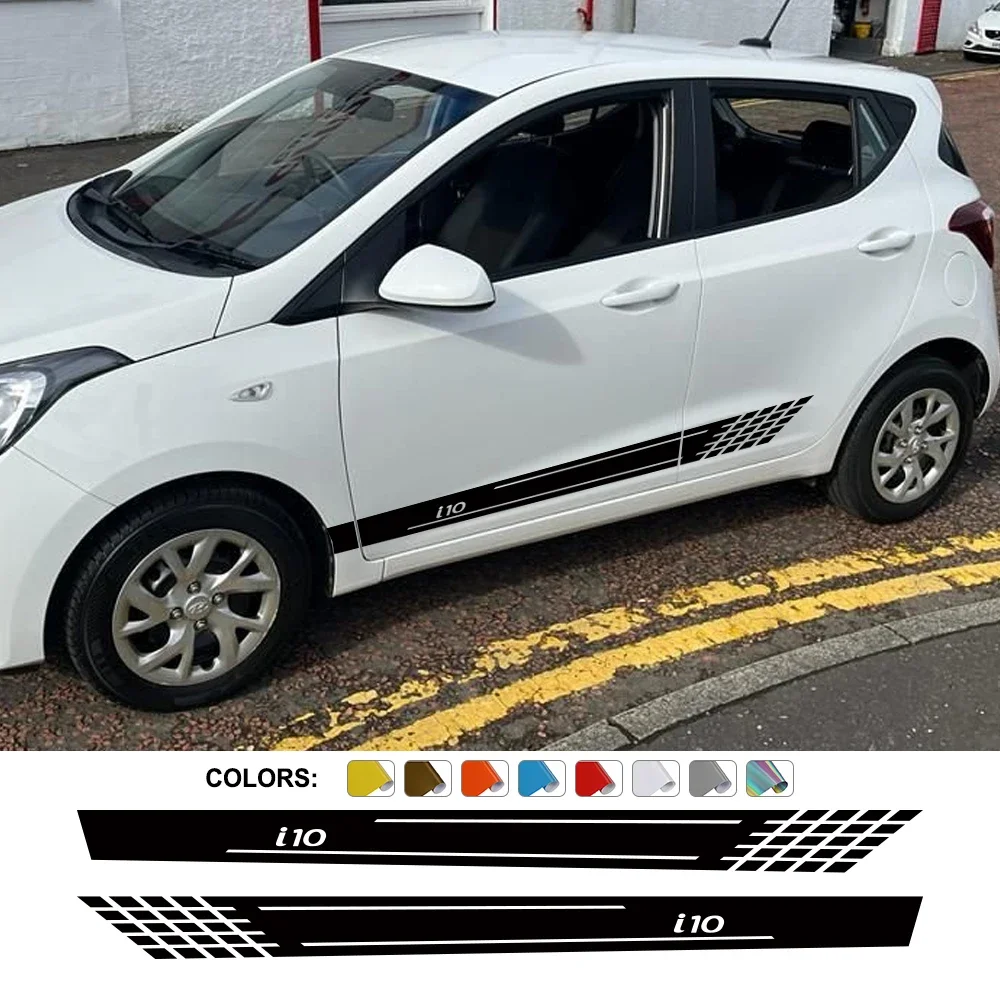 

Car Door Side Skirt Stickers Graphics Racing Sport Style Decor Decal Cover Auto Tuning Accessories For Hyundai I10 I 10 N-Line
