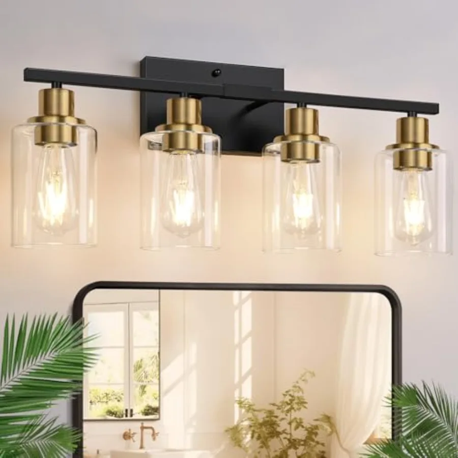 

Bathroom Light Fixtures Modern Vanity Lights with Clear Glass Shades Bathroom Wall Lamp for Mirror Living Room Cabinet Bedroom