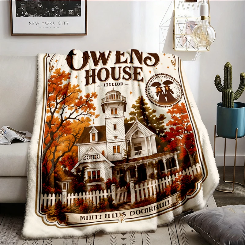 The Owens House Flannel Blanket, Owens Sisters Flannel Blanket, Cozy Halloween Flannel Blanket