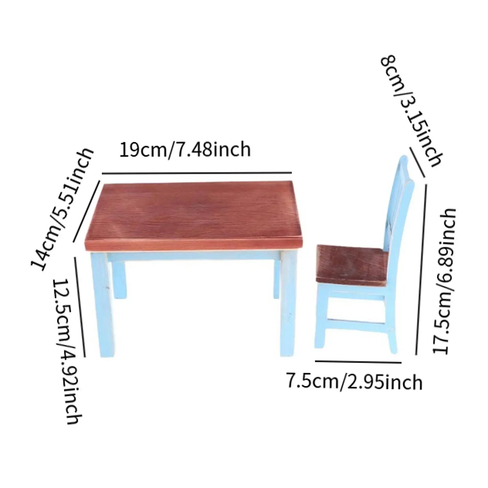 1:12 인형의 집 식당 장면, 인형의 집 테이블과 의자 모델, 어린이 역할 놀이