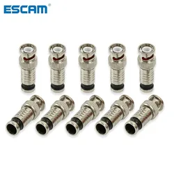ESCAM di Vendita Caldo 10 pz/lotto Connettore BNC Compressione Connettore Martinetti per Coassiale RG59 CCTV Cavo Della Macchina Fotografica Accessori