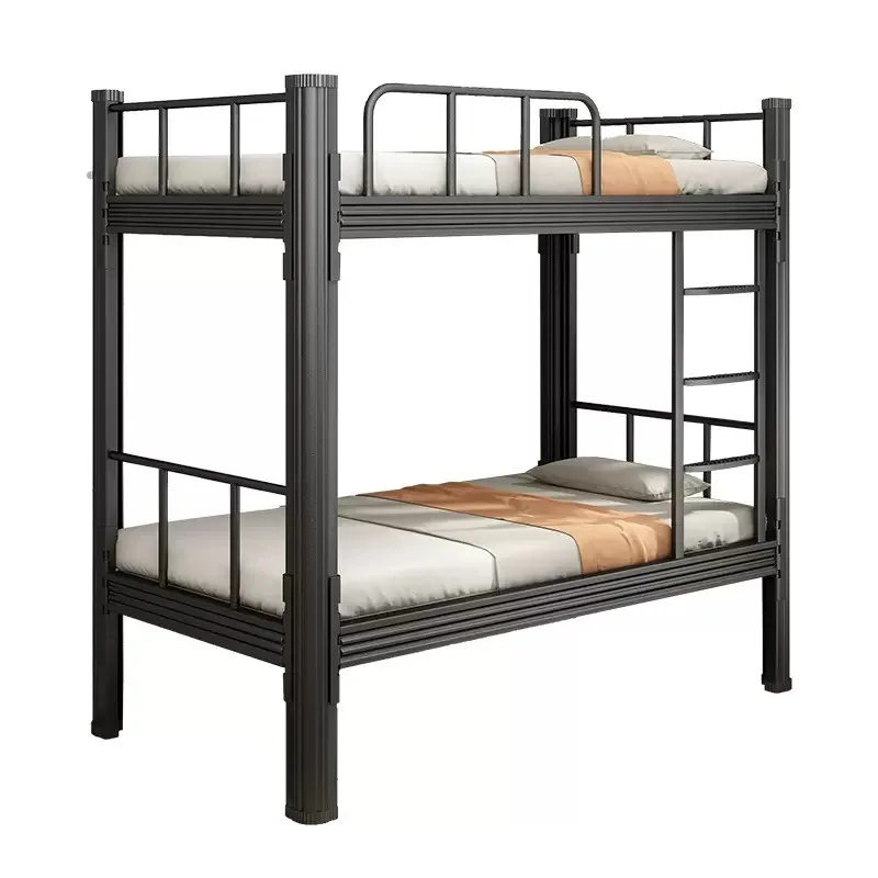 Litera de acero para personal de hierro, dormitorio, escuela, apartamento para estudiantes, estante doble de hierro forjado
