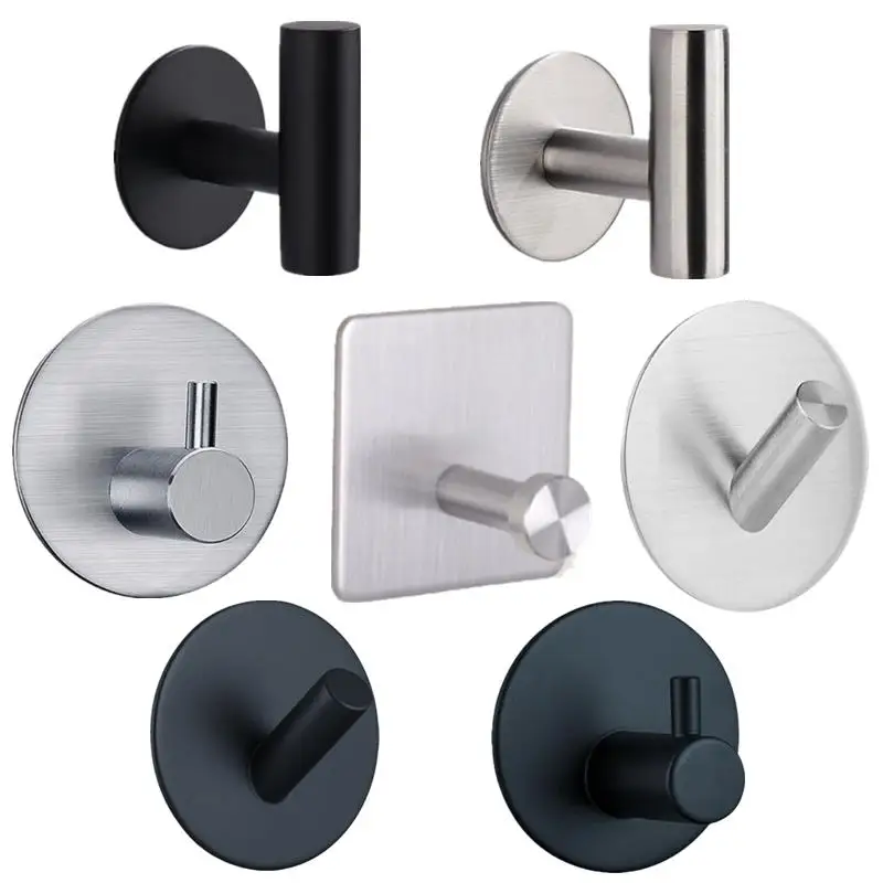 

1pc Stainless Steel Towel Hook Silver Bathroom Hardware Set Towel Rack Toilet Paper Holder Towel Bar Hook Bathroom Accessories