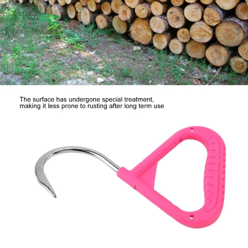 Pulp Hook Chrome Plated Steel Single Handed Comfortable Grip Log Lifting Hook For Woodworking Garden Agriculture