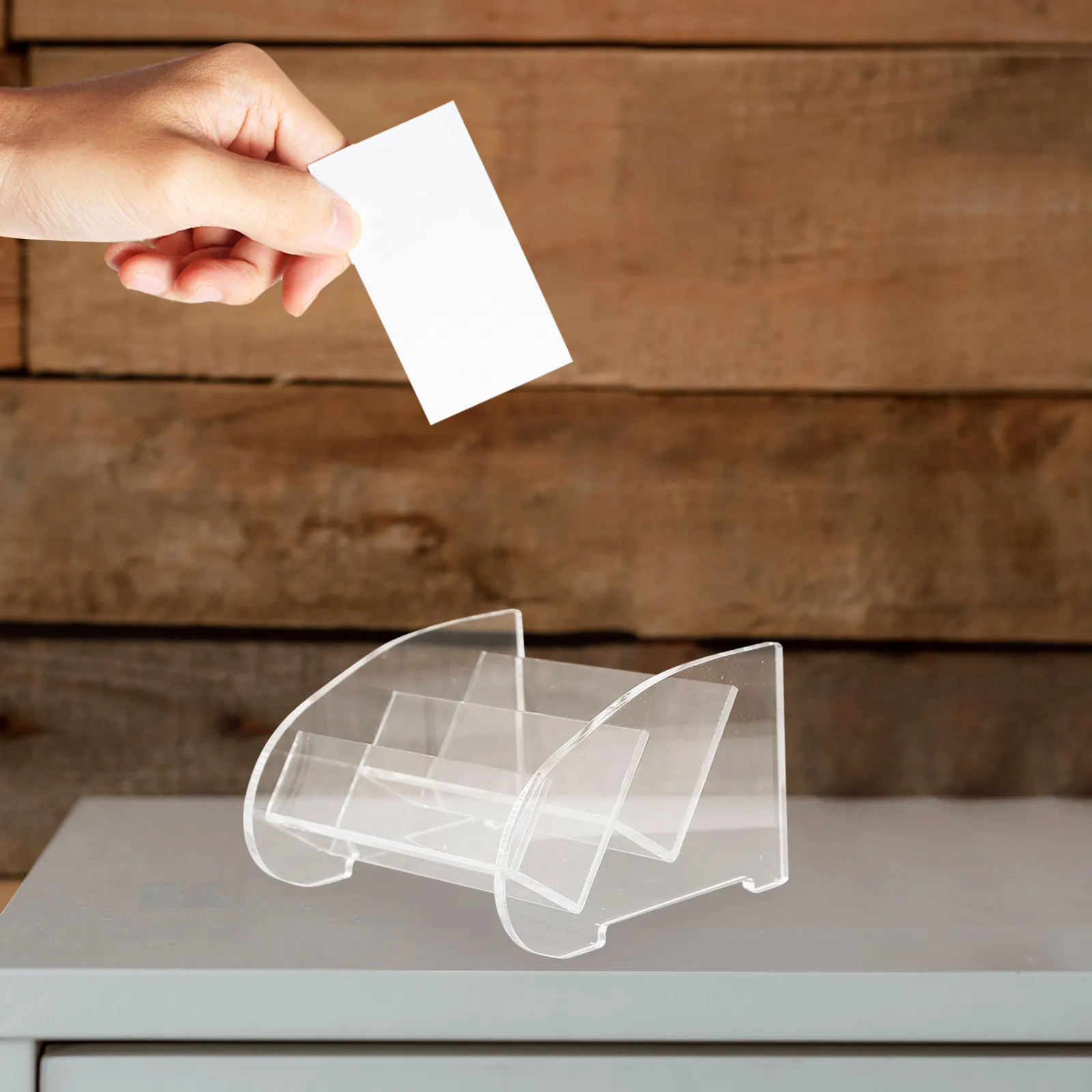 

Премиум-подставка для визиток из акрила: держатель для визиток для дома, офиса, стола, органайзер для хранения, высокая прозрачность