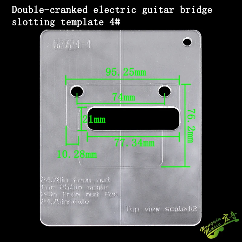 Elektrische Gitarren-Innenschablonen: Tonabnehmer-Linien-Box, Klavierbrücken-Lochschablone, geschlitzte Acryl-Schablone – Detail 4