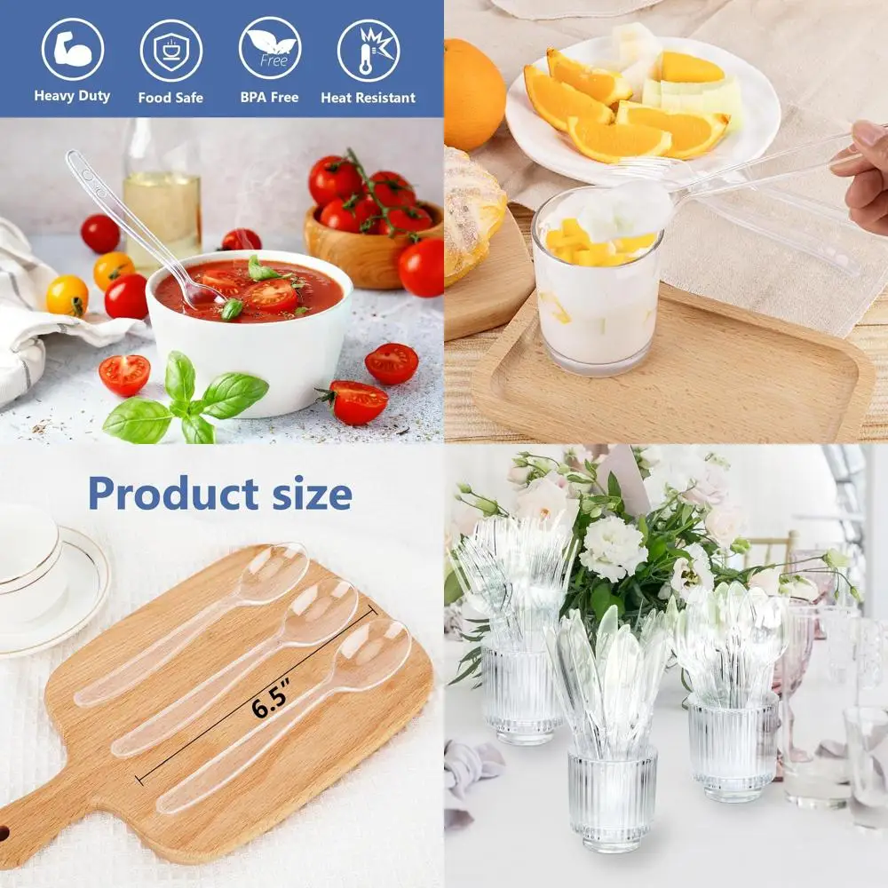 3000 Pack Heavy-Duty Plastic Spoons - Bpa-Free, Heat Resistant Silverware For F…