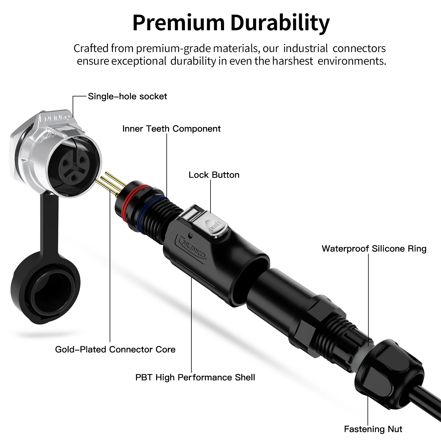 CNLINKO M12 Small Industrial Waterproof Connector 2/3/4/5/6/7/8 Pin 100V/125V Electrical Wire Connector for LED lighting Audio