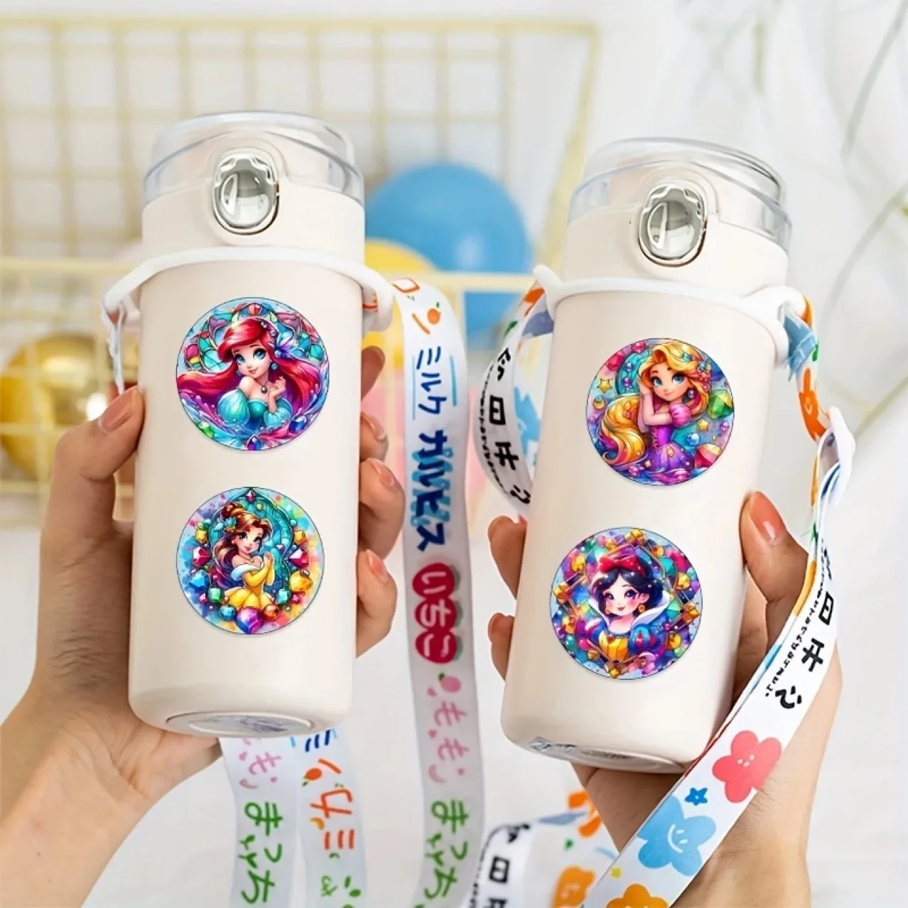 500 قطعة ملصقات أميرات ديزني أنيمي الكرتون لطيف الشارات لعبة القرطاسية الغيتار الهاتف دراجة محمول الأمتعة سيارة الكتابة على الجدران الفتيات #4