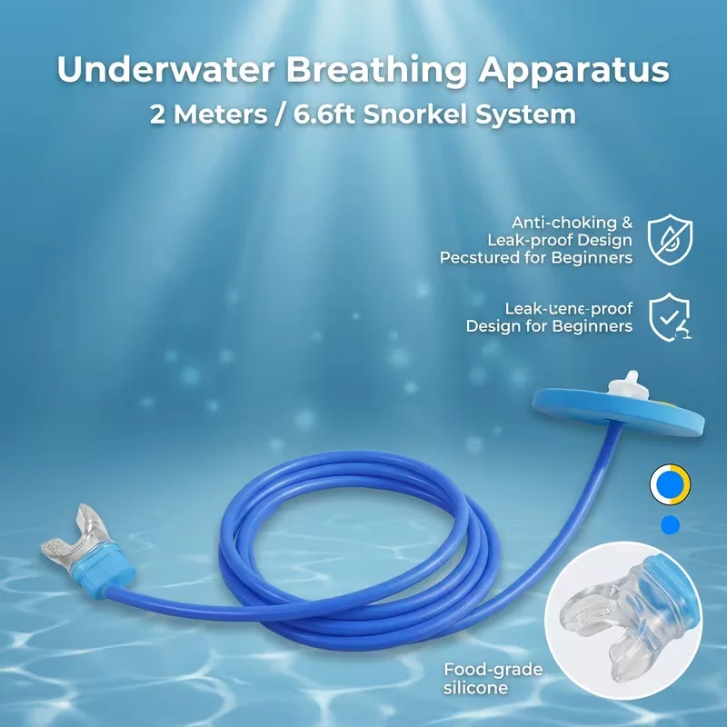 Single Double Head Snorkel Silicone Underwater Breathing Tube For Adult Beginner Diving