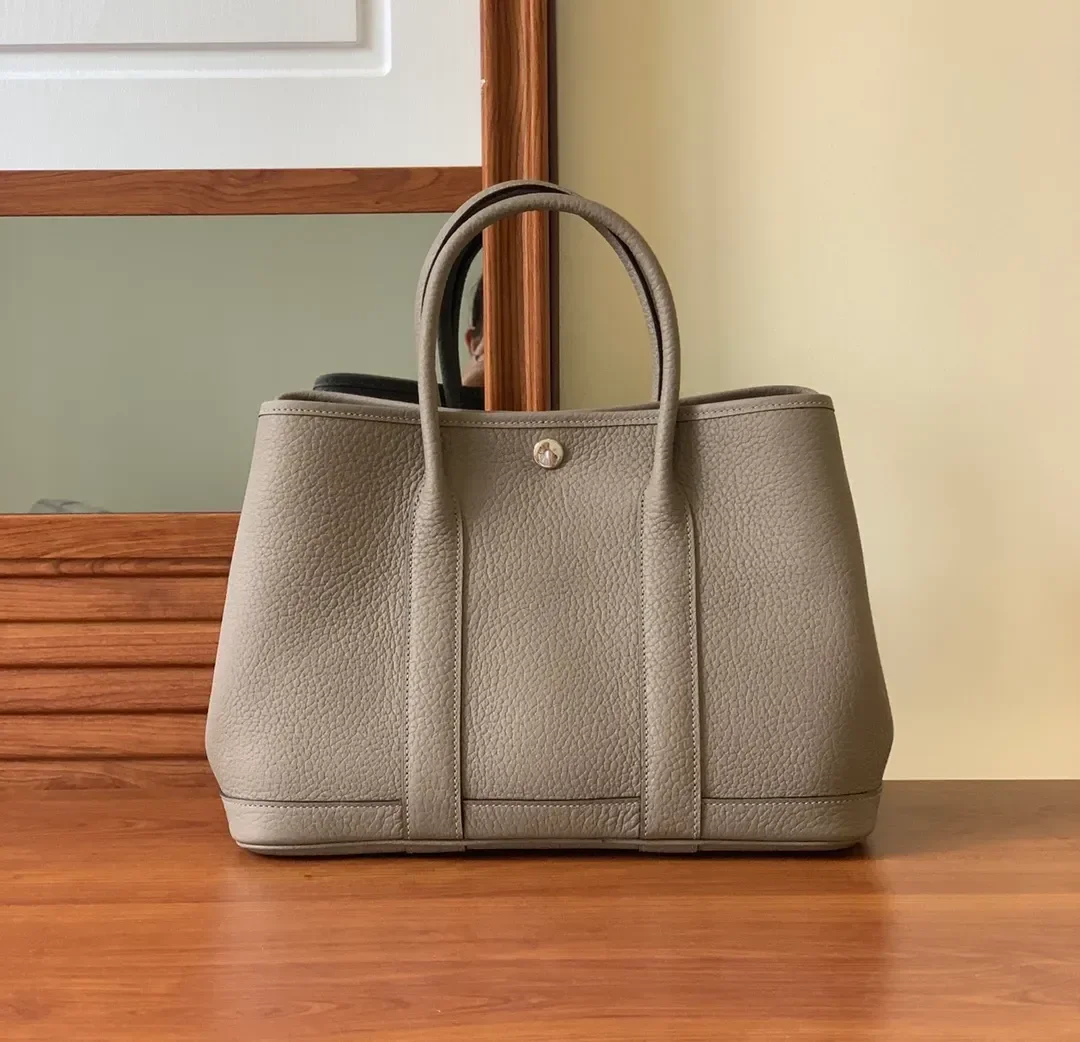 Womens Leather Garden Party Tote Luxurious A Cowhide Handbag 3572031