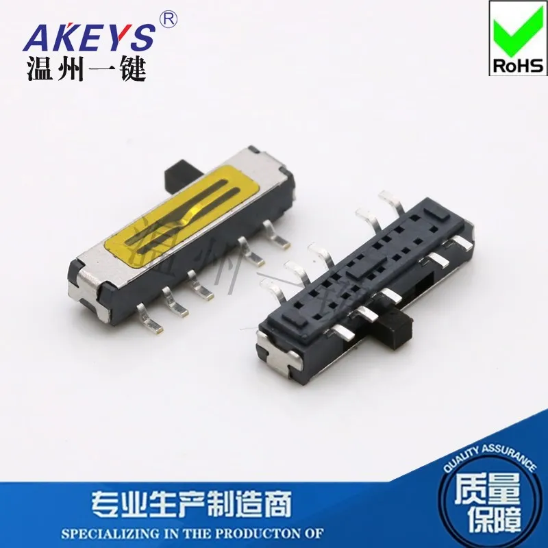 10pcs MSKT-24D20T Small Toggle Switch 10-Pin 4-Positions Horizontal SMT Side Dial Sliding Film Power Switch