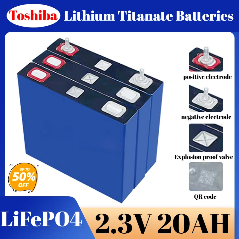 1-4pcs 2.3V 20Ah Lithium Titanate Batte LTO 450A Discharge 20000 Times Suitable for DIY 12V 24V Low Temperature Resistant Batter