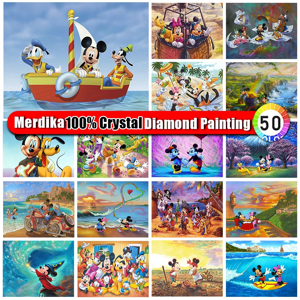 

100% Crystal Disney Diamond Painting Cross Stitch "Mickey Mouse" 5D Diamond Embroidery Full Square/round Rhinestone Of Picture