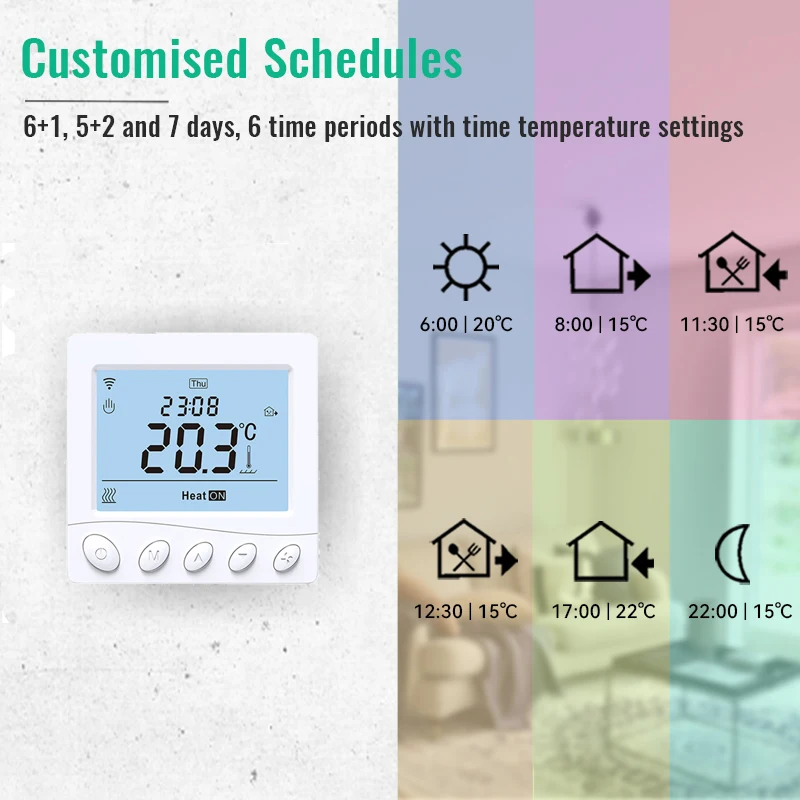 Warm Floor Thermostat WiFi Tuya Smart Heating Temperature Remote Controller Electric/Gas Boiler/Water Google Home, Alice, Alexa