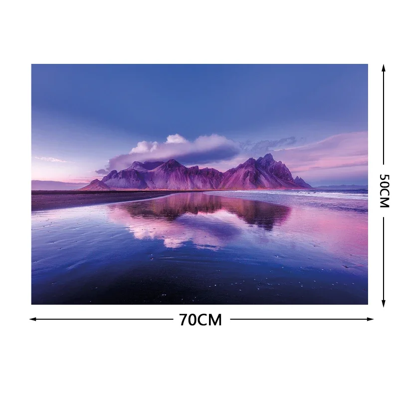 70*50cm Adult Puzzle 1000 Pieces Paper Jigsaw Puzzles Vestrahorn Mountain Famous Painting Series Learning Education Craft Toys