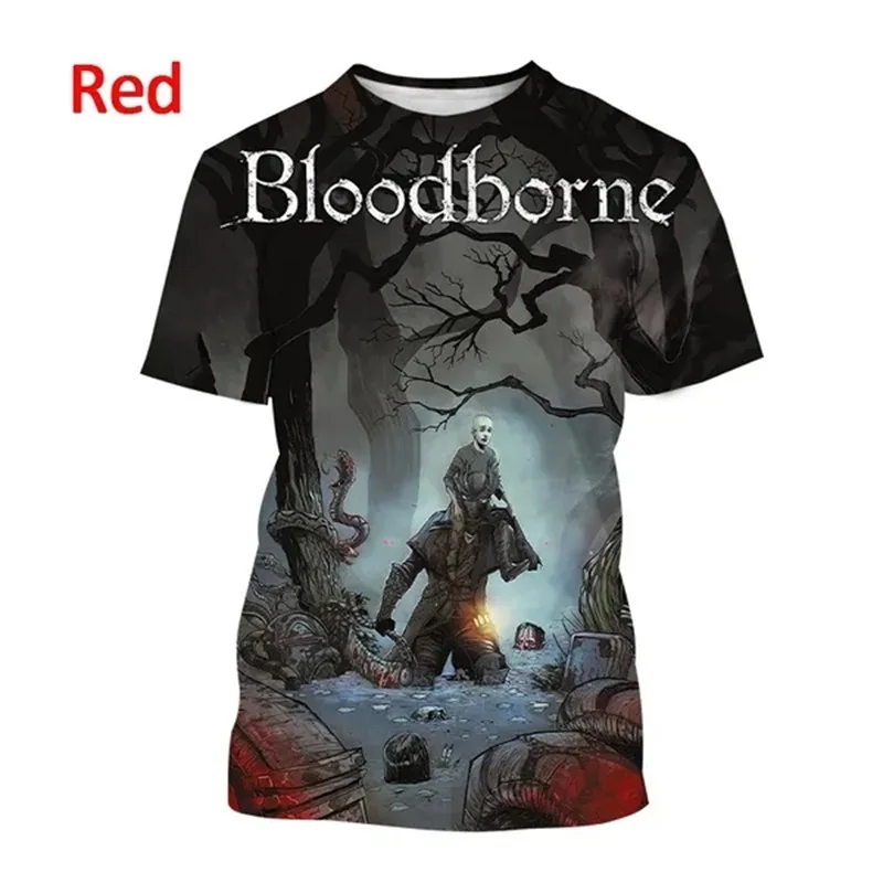 3D Printing Horror Game Bloodborne Tshirt For Men Women Casual Short-sleeved Personality Hip-hop Tee Tops Kids Harajuku T-shirt view 4
