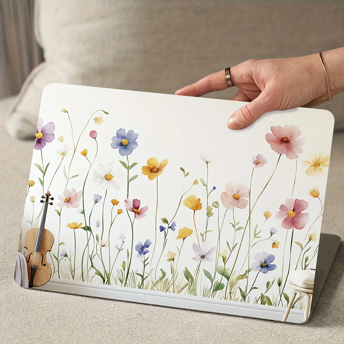 

Устойчивая к царапинам и износостойкая наклейка для ноутбука, 2 шт., светло-бежевая защитная наклейка для самостоятельного декорирования, подходит для обычных нетбуков.