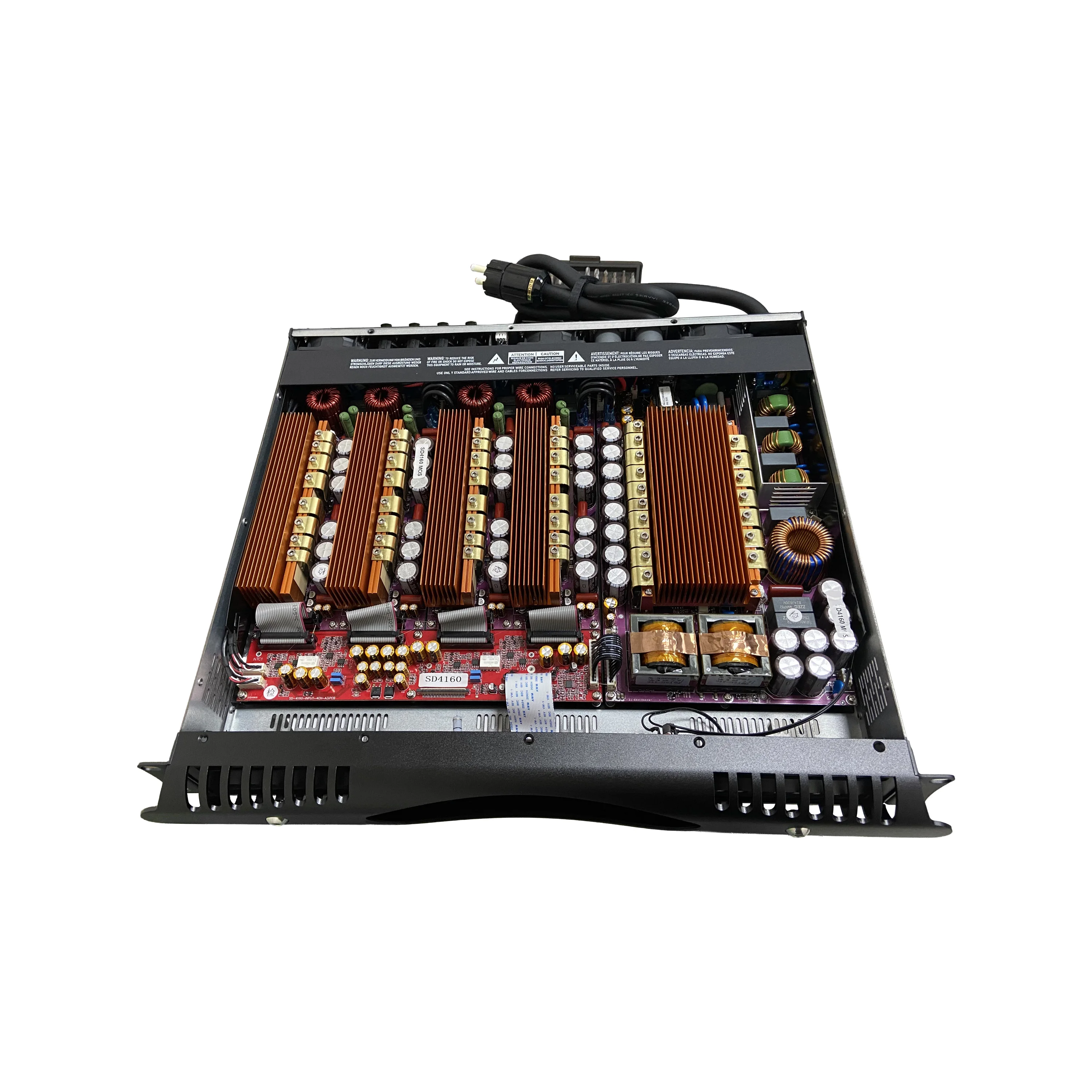 Wide Voltage 1.5U Class D 4x2500W 8ohm 4 Channel Amplifier Subwoofers Line Array 2ohm 4ohm Impedance Metal Shell Speaker 90-264V