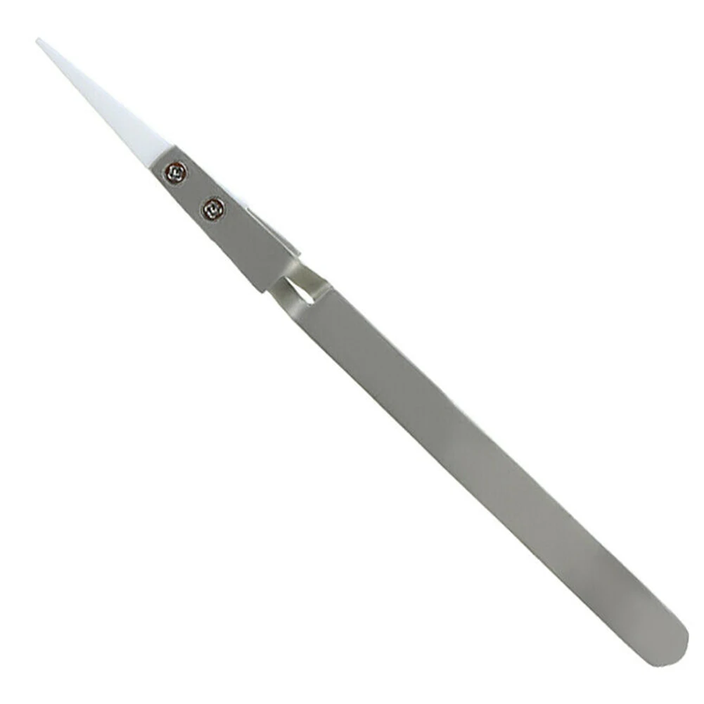 Reverse Tweezer Ceramic Heat Resistant 3 Pcs Non Conductive Set Stainless Steel Straight Tweezer 135-140mm Length