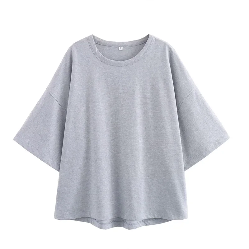 

Summer Elegant Women's Round Neck Five-Quarter Sleeve T-Shirt Tops 2024 New Fashion Casual Short Loose Short-Sleeved T-Shir