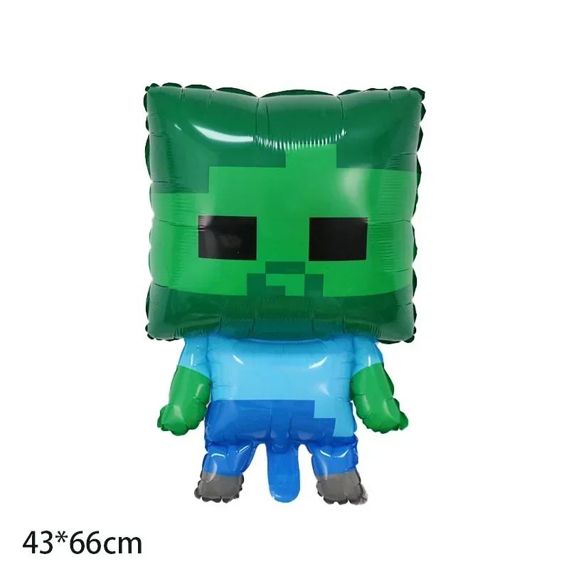 Cartoon Minecraft Ballon New My World Pixel Grün Nummer 0-9 Aluminiumfolie Luftballon Kindergeburtstag Party Dekoration