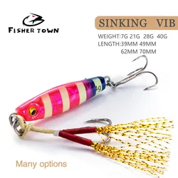 Feather Fishing Colorful Carbon Metal Jig Lure Spinning Spoon Artificial Bait Bass Hook of Minnow Sinking Casting Pesca Tackle