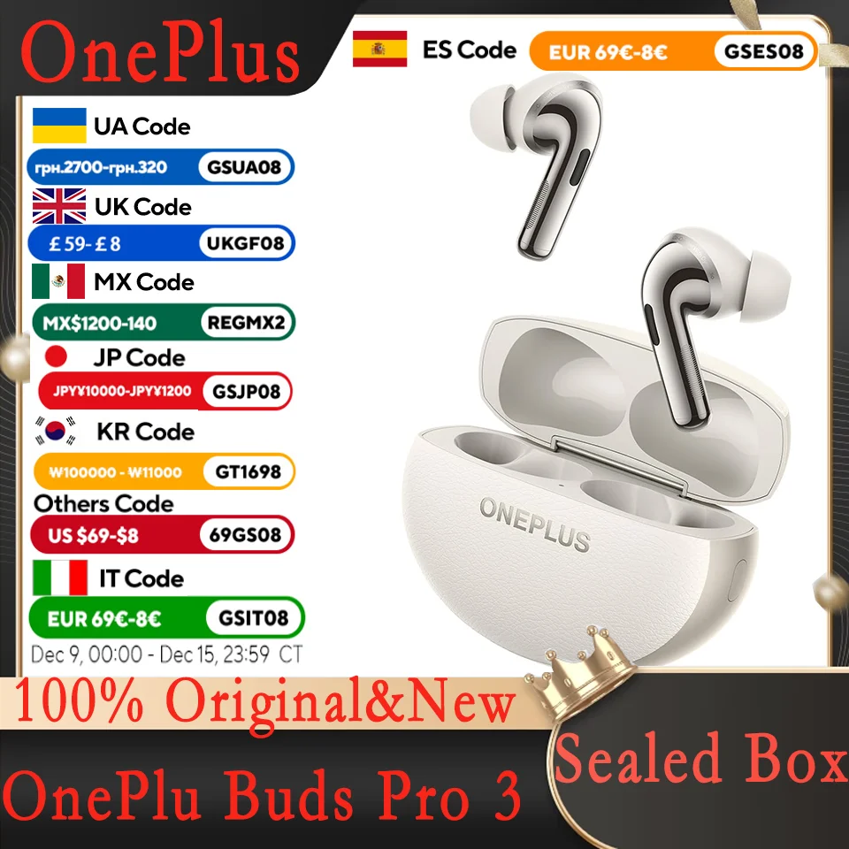 Global Version OnePlus Buds Pro 3 E512A, Newest Earphone, Bluetooth 5.4 Fast Ship, Google Fast Pair For Android IOS OnePlus 13