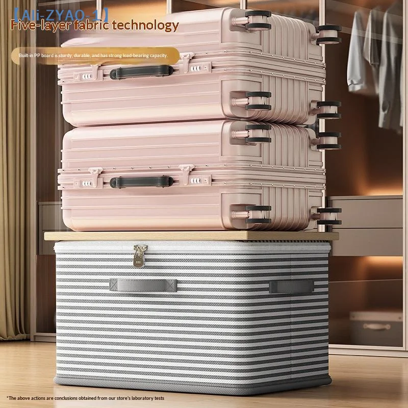 【ZYAO-1】1 Stück abschließbare Aufbewahrungsbox, staubdichte Organizer, Vliesstoff-Kleiderschrank, platzsparende Tasche, Umzugskiste für Bettwäsche, Aufbewahrung