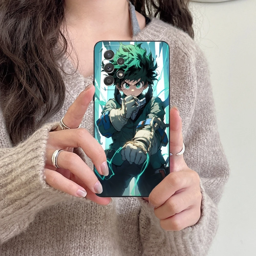 Hero Midoriya Izuku Cell Phone Case for Samsung Galaxy A91 73 71 70 54 53 52 34 24 23 21 S 5G Black Soft Phone Cover Shell