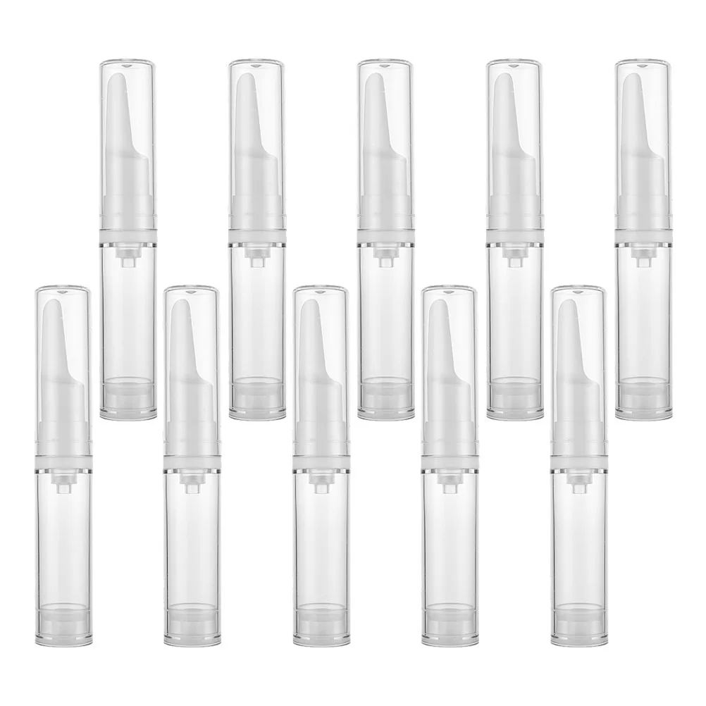 10 قطعة زجاجات كريم العين موزعات مضخة بلاستيكية بدون هواء شفافة 5 مللي حاويات تخزين مقاومة للتسرب للسفر