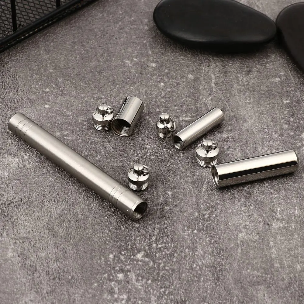 Unisex Aromatherapy Jewelry Stainless Steel Cylinder Tube Ashes Urn Perfume Vial Pendant Wishing Bottle
