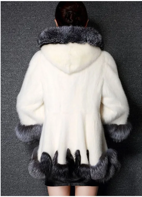 Faux Fur Coats Women Mid Length Hooded Jackets Coat Thick Warm Y2k Streetwear Elegant Open Stitch Outerwear Autumn Winter