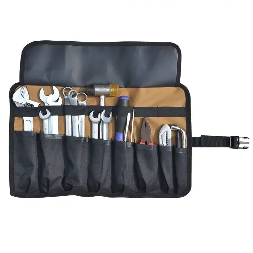 Sac de rangement d'outils de camping, pocommuniste roulantes pliables, boîte à outils de poche de camping, grill Oxford, marteau enroulé, 8 outils avec sac en poudres, portable