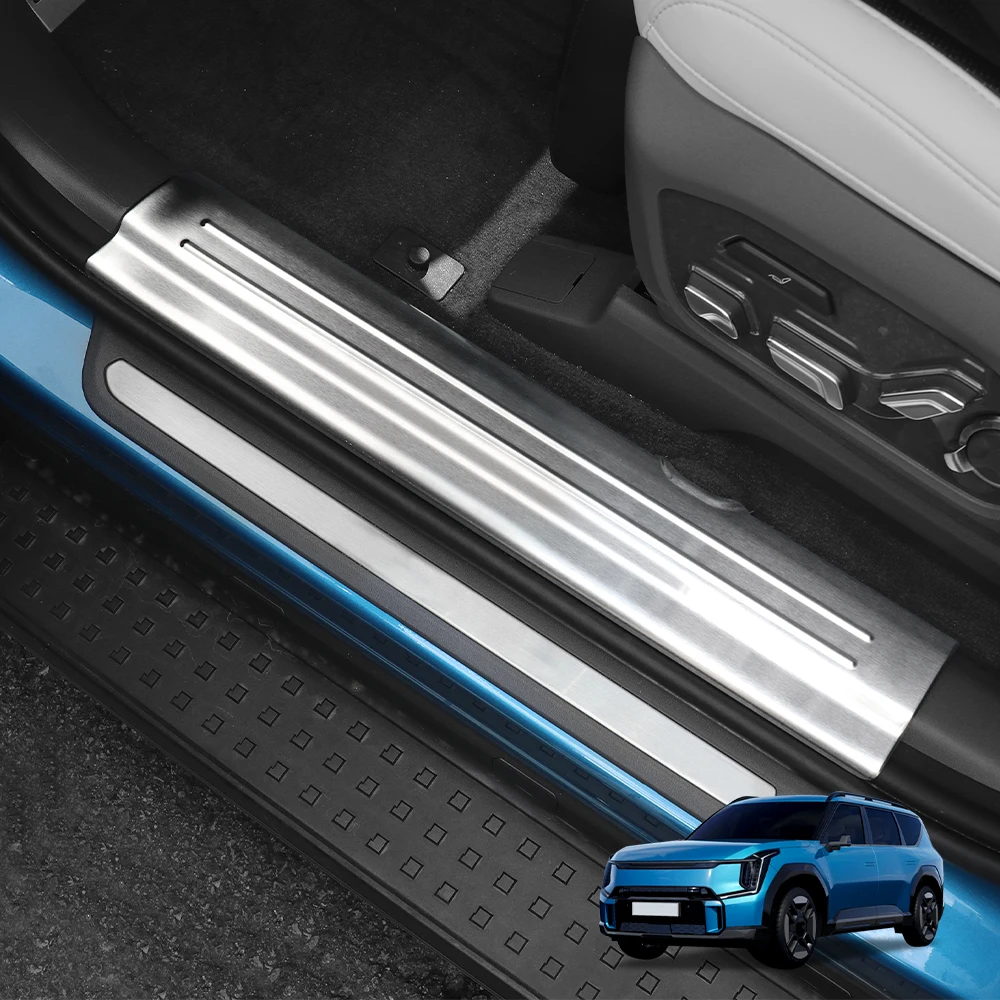 

4Pcs For Kia EV9 2024-2025 LHD/RHD Stainless Steel Inner Door Sill Protectors Front Rear Sill Threshold Guards Step Accessories