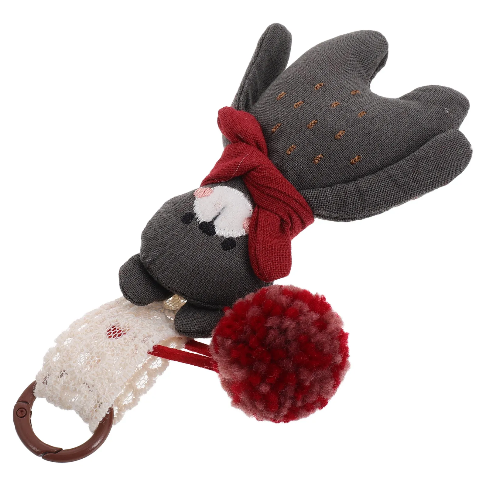 Cute Animal Car Keychain Pendant For Women Kids Soft Stuffed Key Ring Bag Charm Decor Cartoon Backpack Accessory