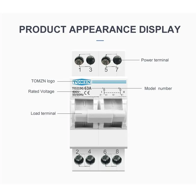 DTDT hot- TO219G 2P 63A Dual Power Manual Transfer Isolating Switch Interlock Circuit Breaker