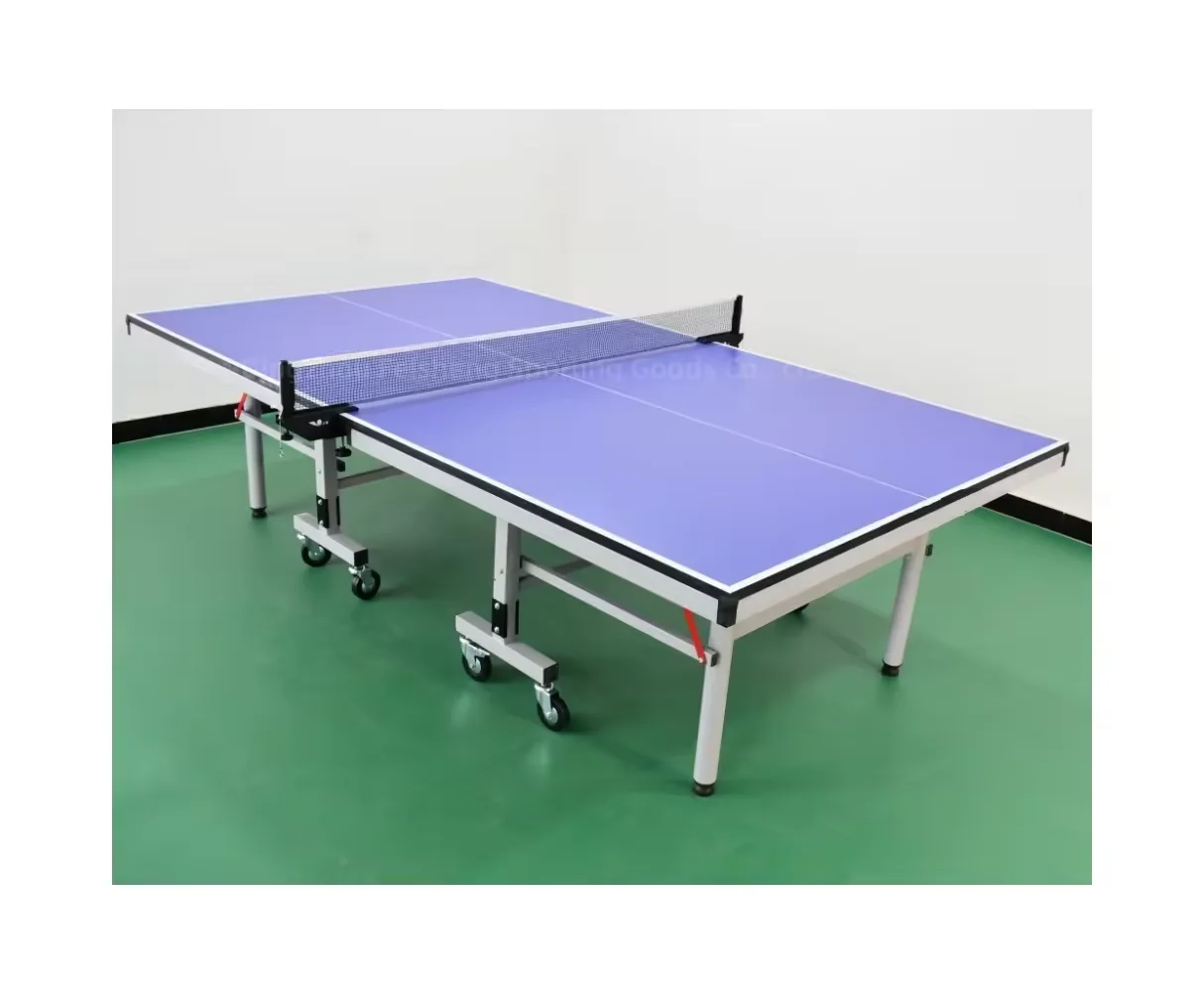 

Factory Direct Sale Indoor Folding Entertainment Exercise 18mm Pingpong Table Professional Table Tennis Table with Wheels