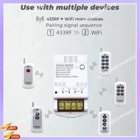CLCU Tuya Wifi 30A Relay Module 85-250V Smart Switch DIY 433MHZ RF Controller Smartlife APP Voice Relay Timer Remote Control
