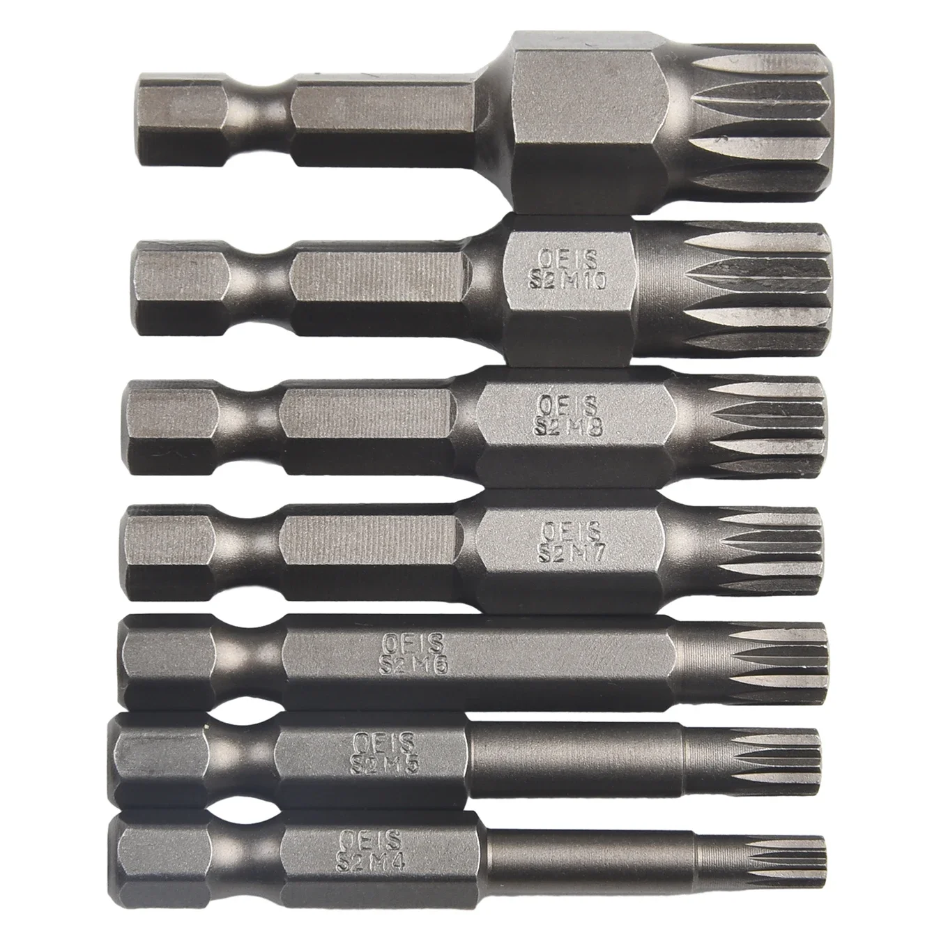 7pcs 12 Point Torx Screwdriver Bit Set M4-M12 50mm Magnetic Tamper Resistant Star Bits 1/4'' Hex Alloy Power Tool Parts