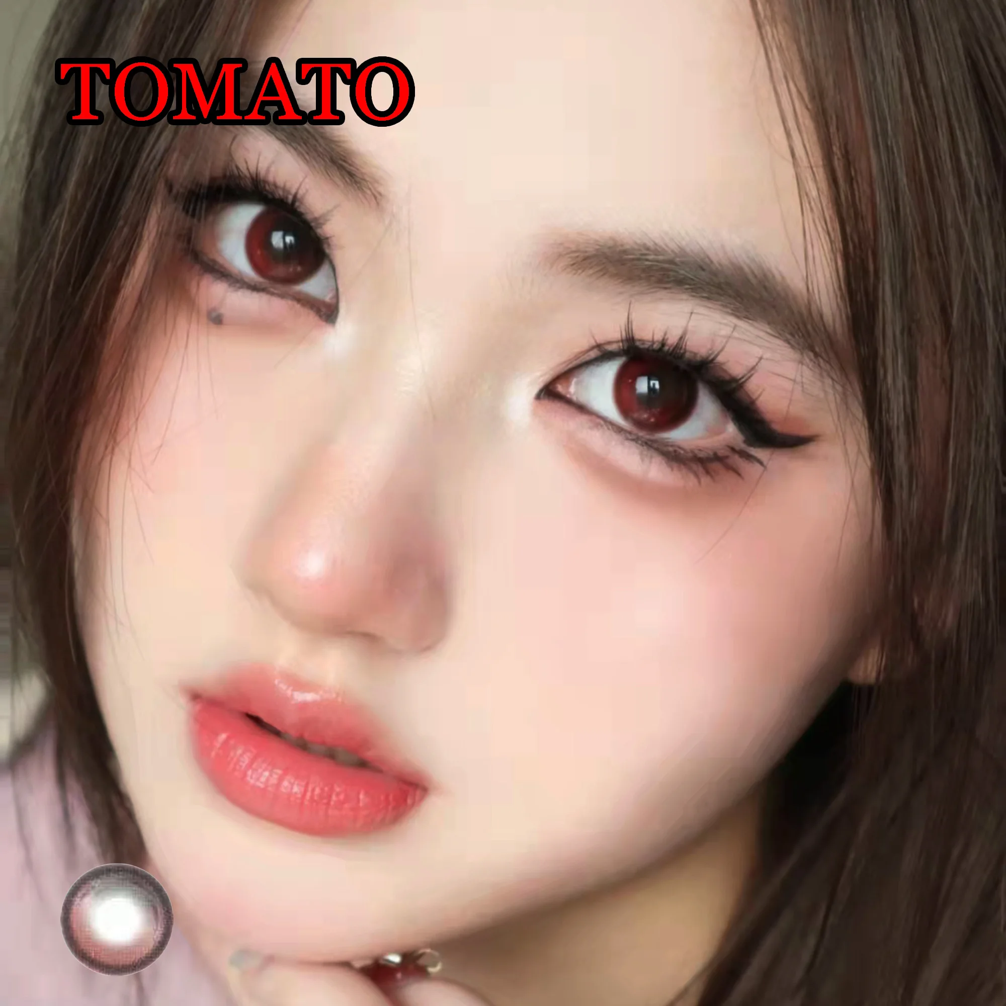 Coslens Glitter Halloween Red Zombie 14.50mm Cosplay Eye Look Contact Lenses Anime Accessories линзы для глаз цветные Tomato