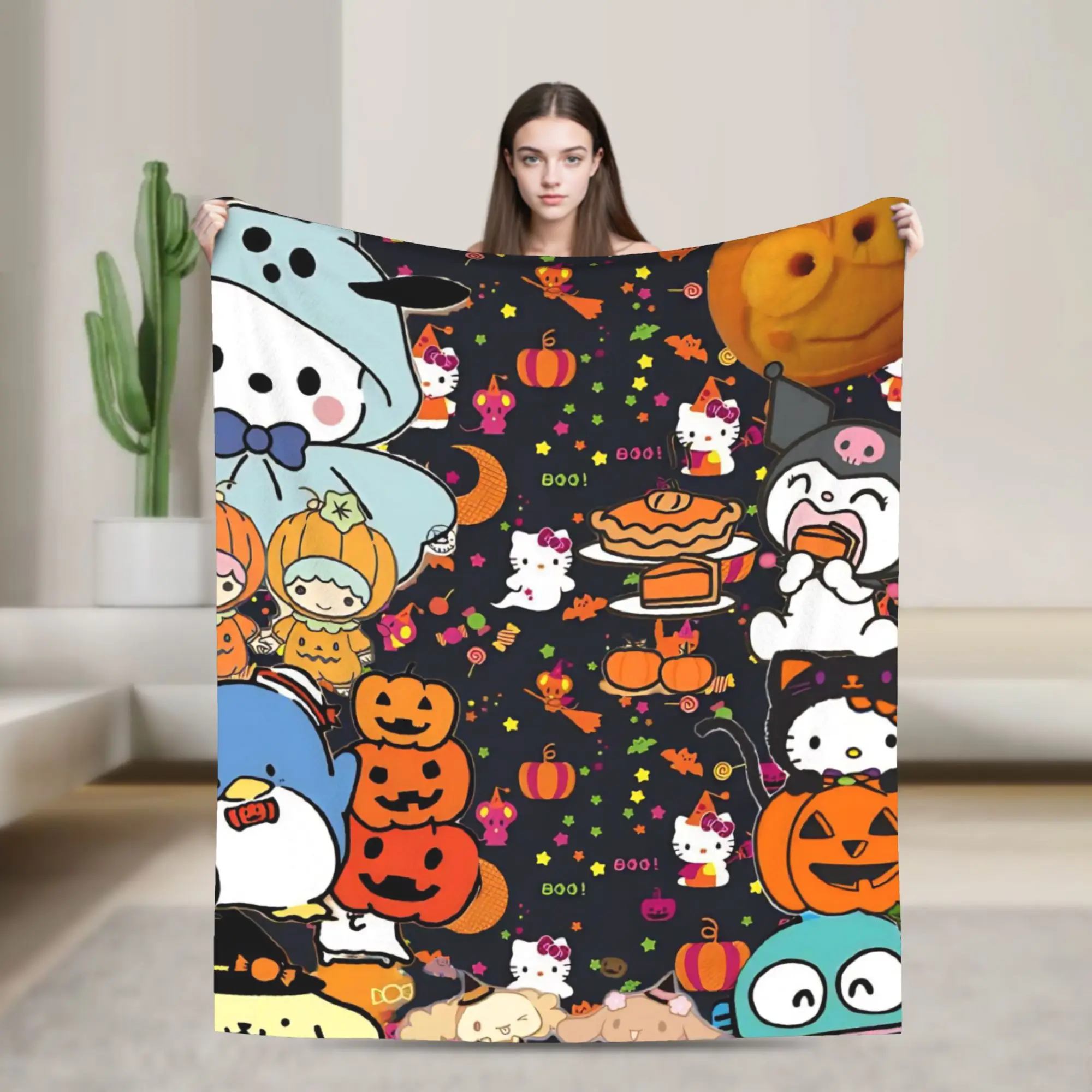 

Фланелевое одеяло Hangyodon Halloween Snoopy, одеяло на заказ для дома, одеяло 125*100 см