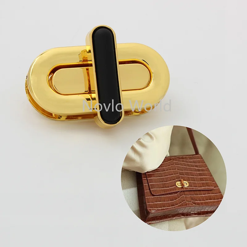 10-50sets 41*20mm K gold color oval shape fashion style twist lock for lady handbag decorative purse hardware lock