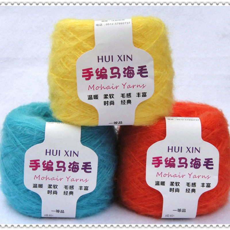 100g Hand Braided Mohair Wool Worsted Soft Angora Baby Plush Yarn Hand Knitted Crochet Towel Hat Sweater DIY Material Bag