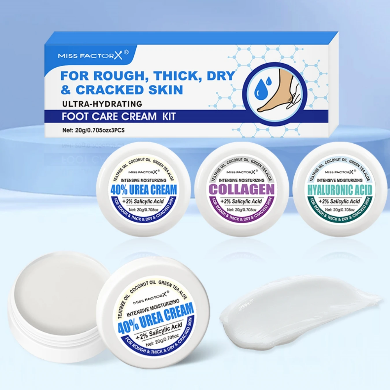 

3 шт./кор. увлажняющий крем для ног с мочевиной, с салициловой кислотой, для сухих и потрескавшихся ног — уход за руками и ногами для женщин