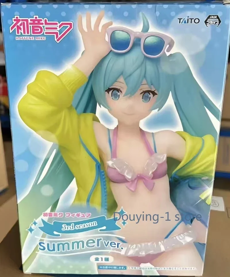 Oryginalna, nowa TAITO Hatsune Miku 3rd Summer Ver. Strój kąpielowy Koło do pływania Kolekcja Model Prezent Figurka Akcji Model Zwierzę