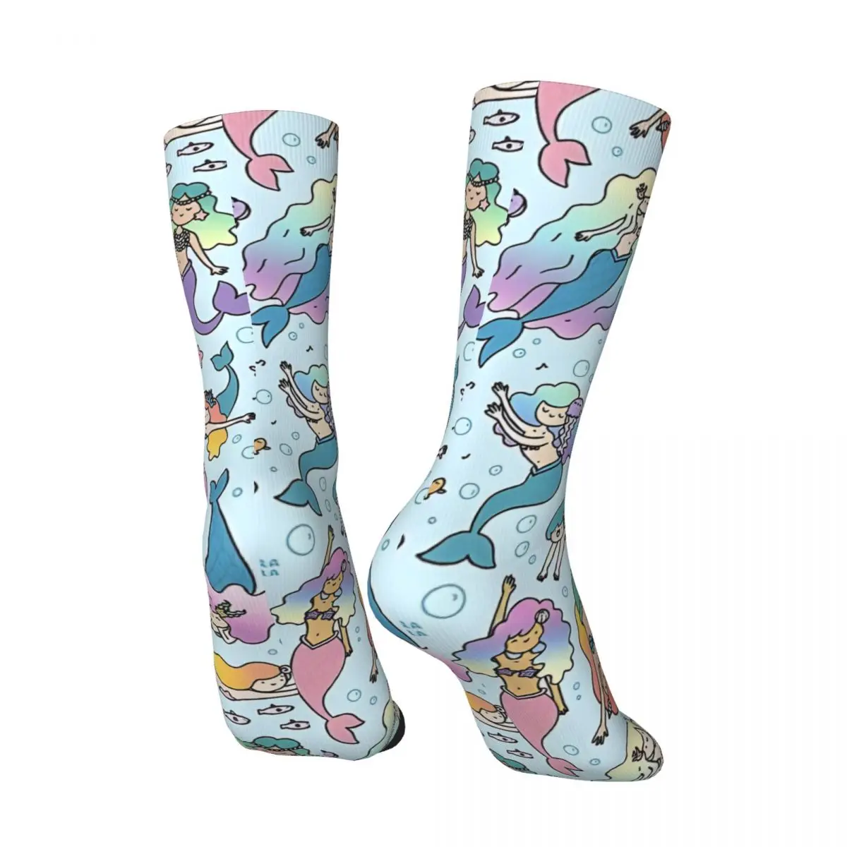 Magical Mermaids Men's Socks Retro Harajuku Street Style Novelty Casual Crew Sock