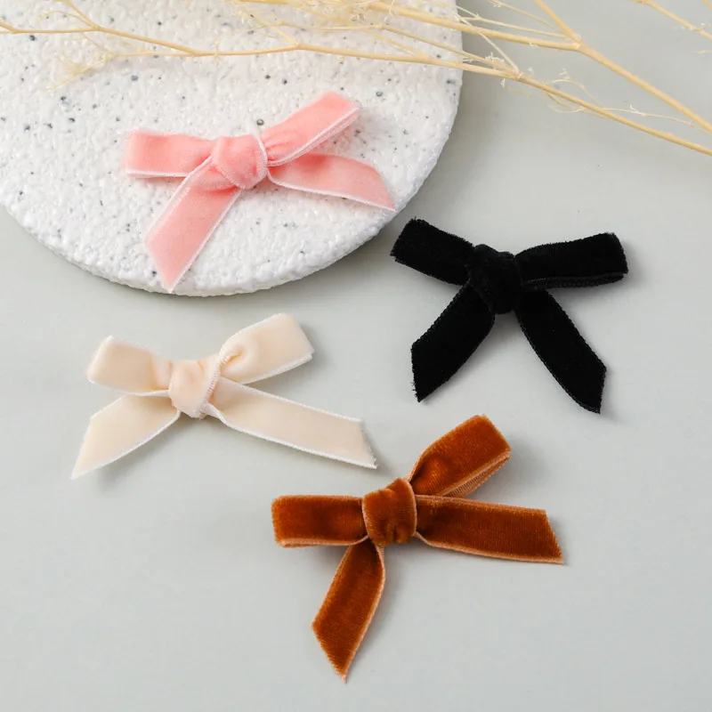 20 Stück/Lot 40x45mm Samtband-Schleifen Bunte Handgemachte Schleifen für DIY-Nähprojekte Hochzeitsdekoration Haarnadel Kleidungszubehör – Detail 3